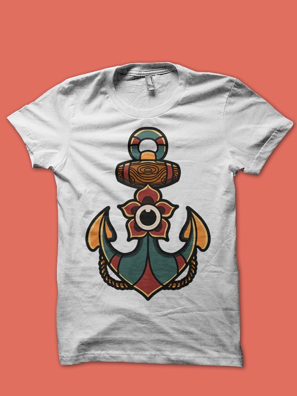 anchor tattoo tshirt design
