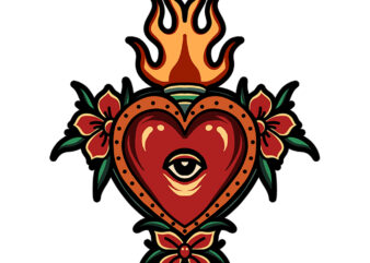 heart tattoo vector design