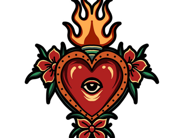 Heart tattoo vector design