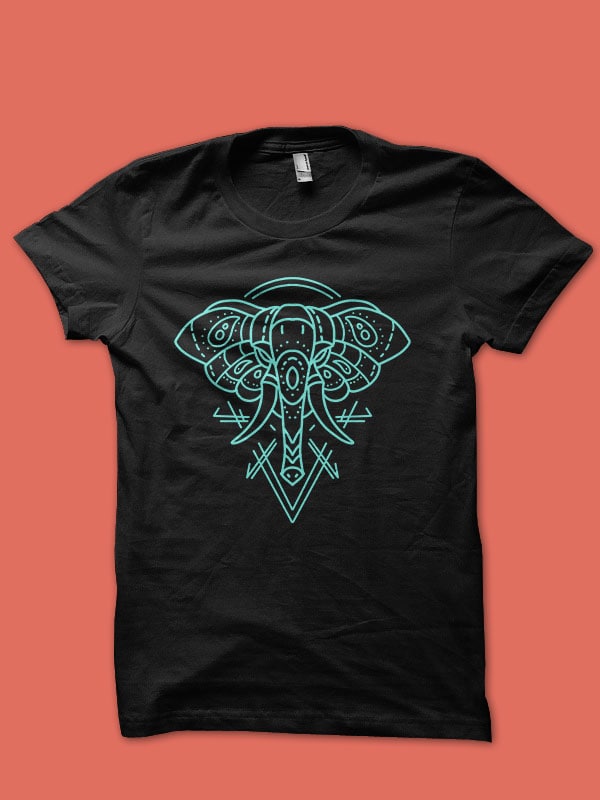elephant tshirt design for sale