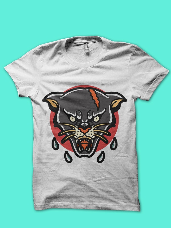 panther head tshirt design for sale