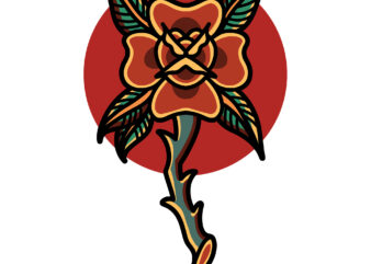 rose tattoo tshirt design ready to use