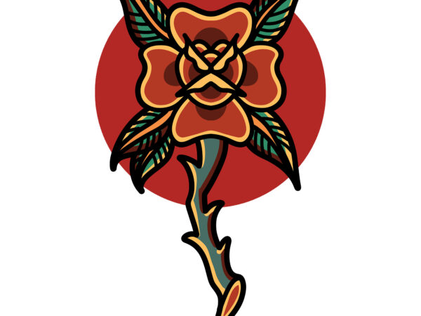 Rose tattoo tshirt design ready to use