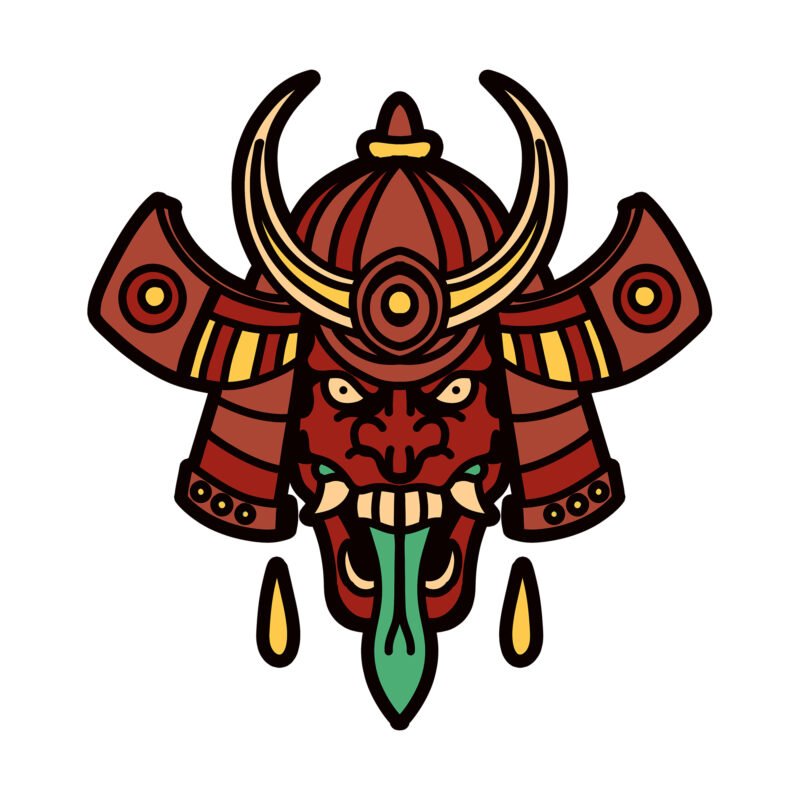 samurai tshirt design for sale