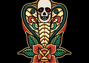skull cobra tshirt design for sale
