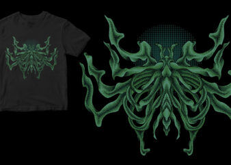 spider skull t shirt template vector