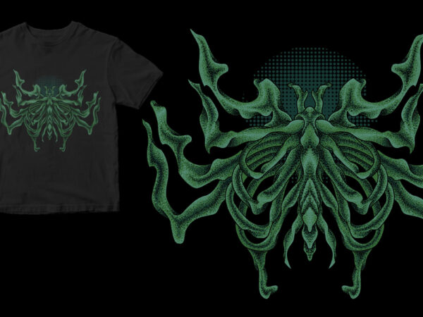 Spider skull t shirt template vector