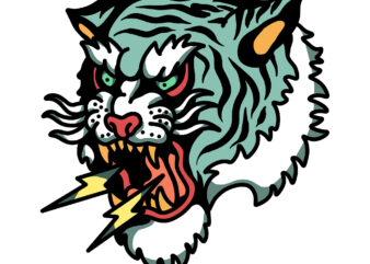 angry tiger t shirt vector
