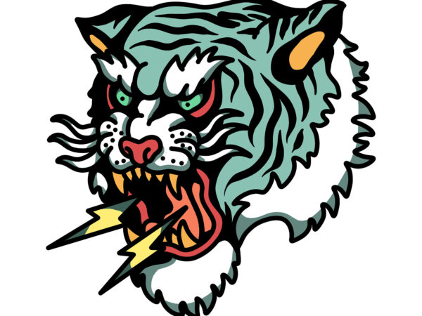 Angry tiger t shirt vector