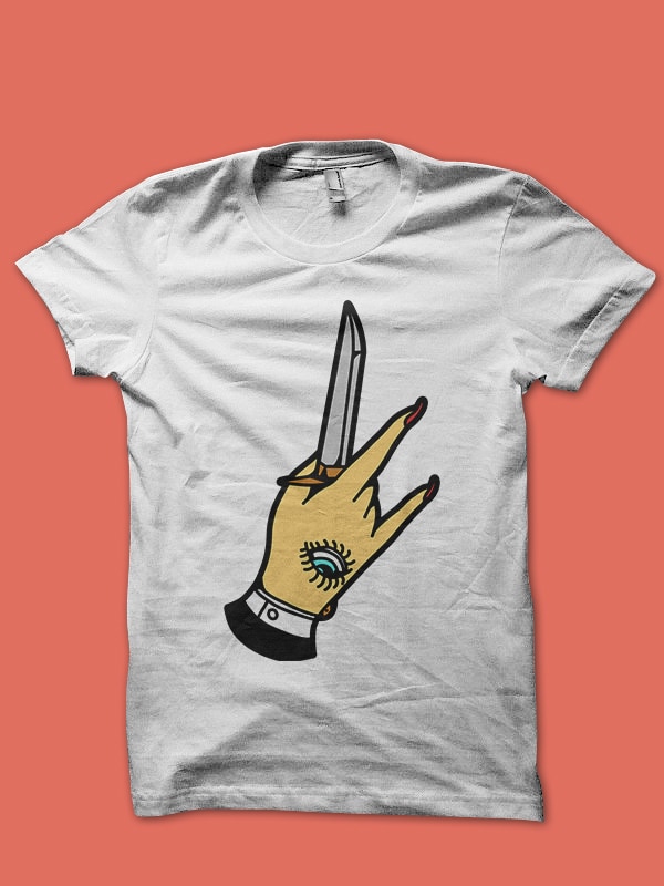 knife traditional tshirt design