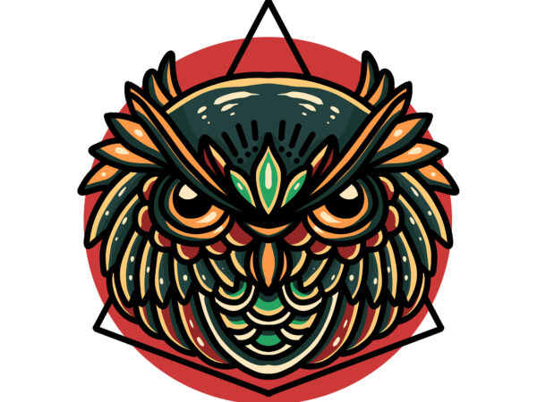 Owl head t shirt design online