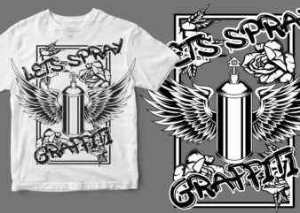 lets spray graffiti t shirt vector graphic