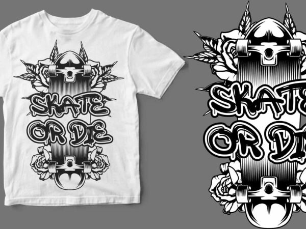 Sakteboard (skate or die) 2 t shirt template vector