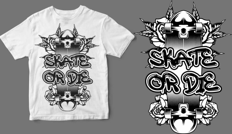 6 shirt design bundles black and white version