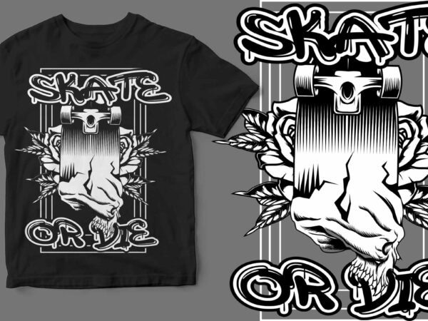 Sakteboard (skate or die) t shirt template vector