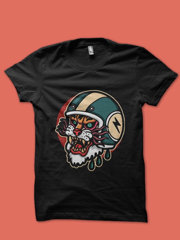tiger rider tshirt design ready to use