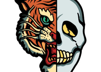 tiger skull t shirt designs for sale