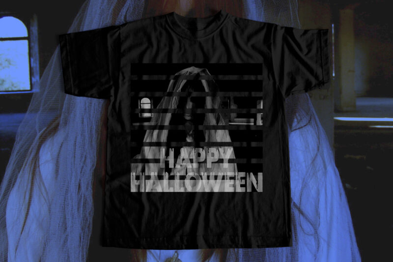 Scary Halloween T-shirt design art for sale