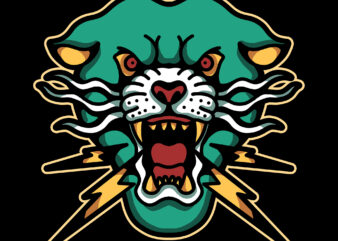 angry panther t shirt vector