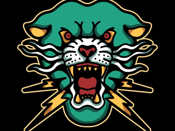 Angry panther t shirt vector