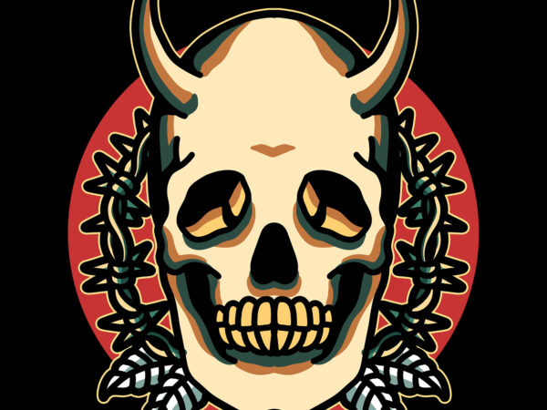 Devil skull t shirt vector illustration