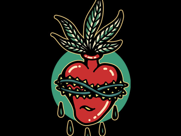 Ganja heart tshirt design rady to use