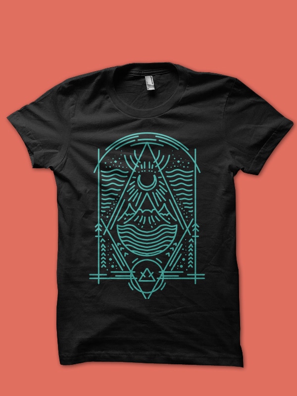 mountain geometry tshirt design