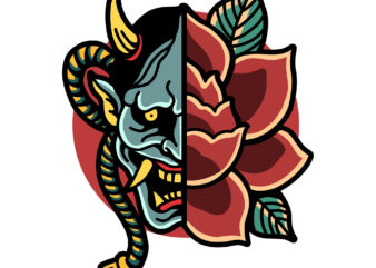 oni rose design for tshirt