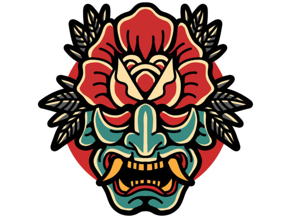 Oni rose tshirt design