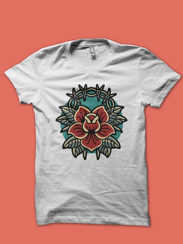rose tshirt design for sale