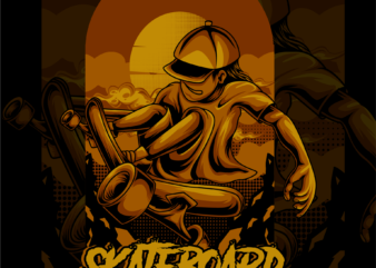 skateboard t shirt template vector