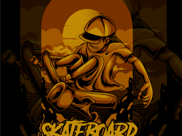 Skateboard t shirt template vector