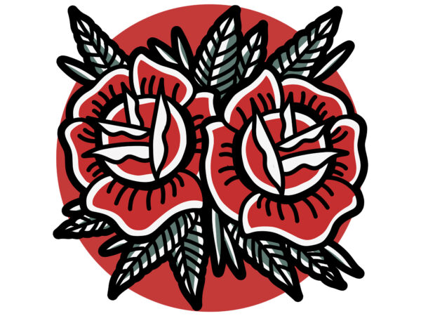 Twin rose tattoo t shirt designs for sale