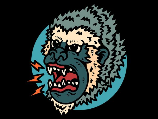 Angry monkey t shirt vector