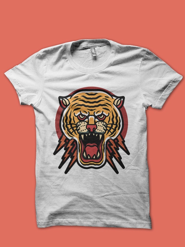 angry tiger tshirt design