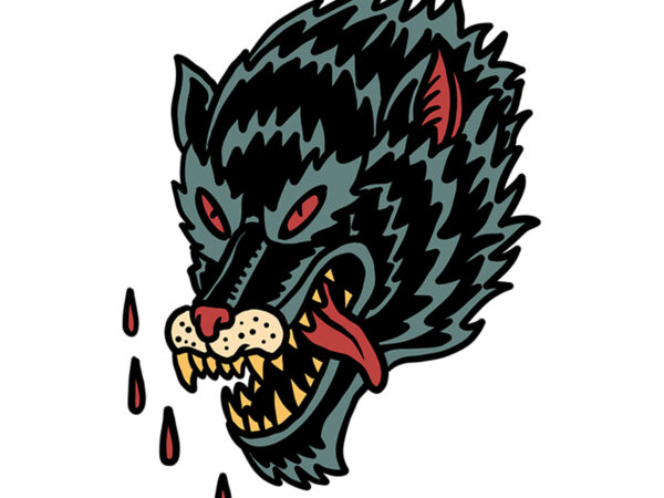 Angry wolf t shirt vector