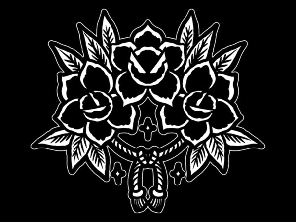 Black roses t shirt template