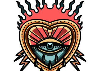 burning heart and thunder design