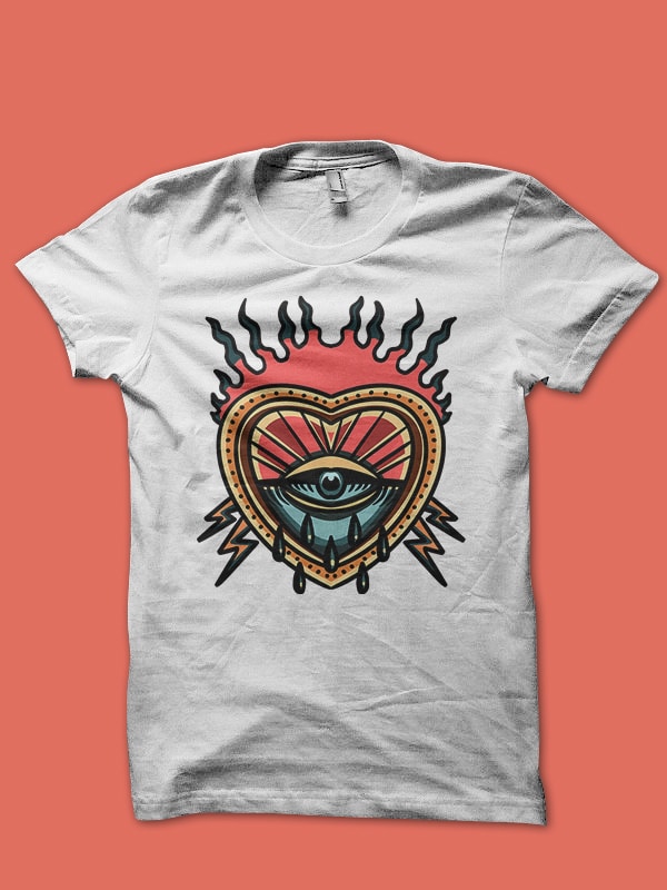 burning heart and thunder design