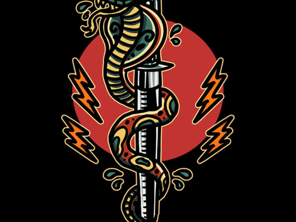 Cobra and knife tshirt design