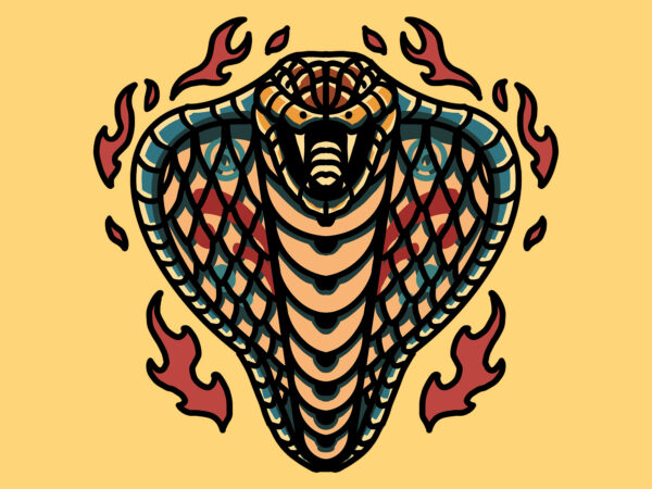 Cobra flame t shirt vector file