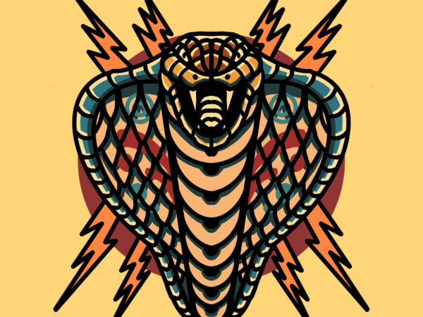 Cobra and thunder t shirt vector file