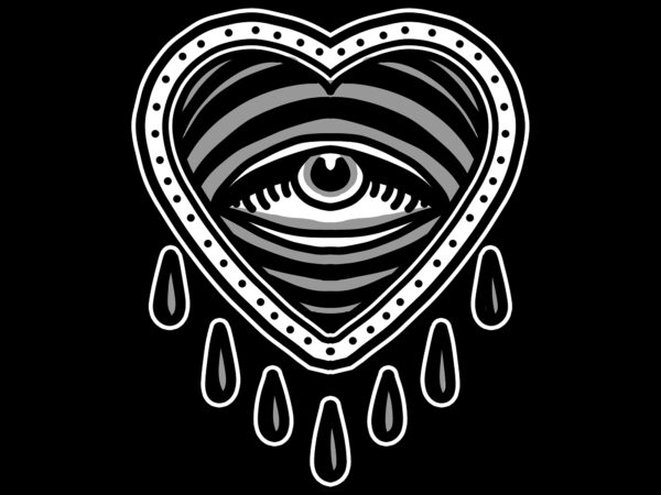 Crying heart tshirt design