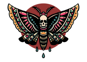 death butterfly t shirt vector illustration