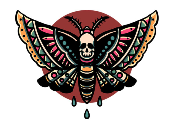 Death butterfly t shirt vector illustration