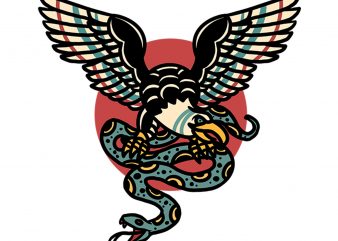 eagle and snake vector clipart