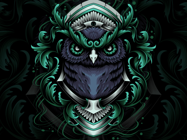 Owl engraving t shirt design online