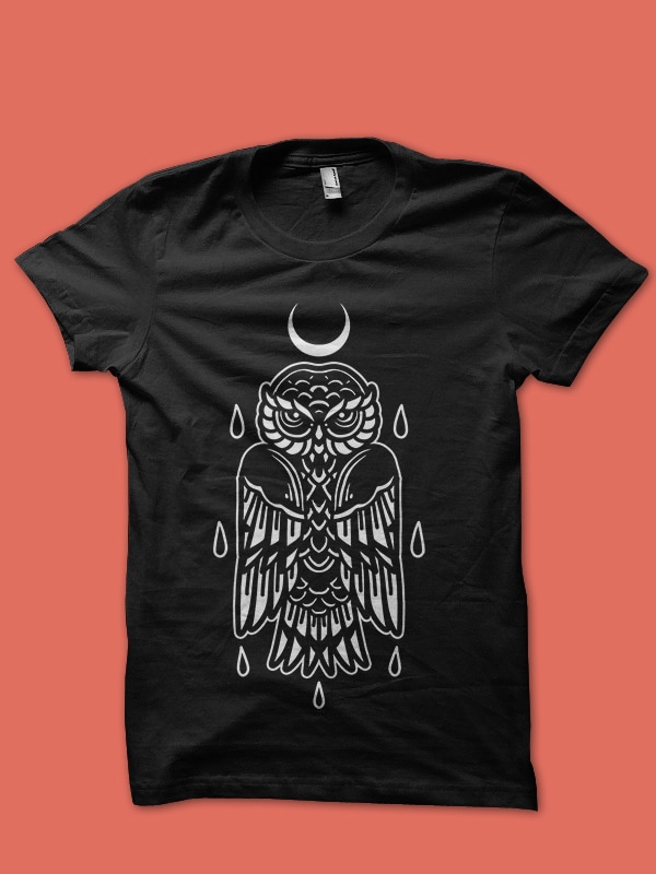 owl tshirt design ready to use