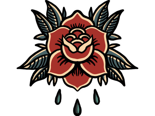 Rose 2 tattoo tshirt design