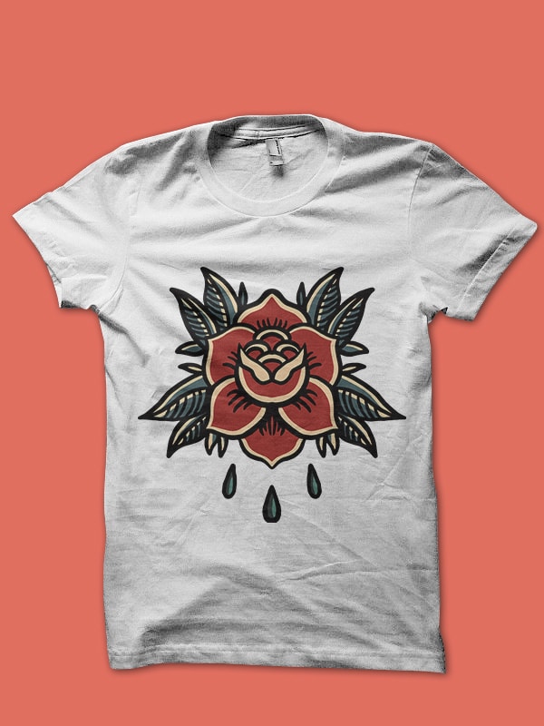 rose 2 tattoo tshirt design